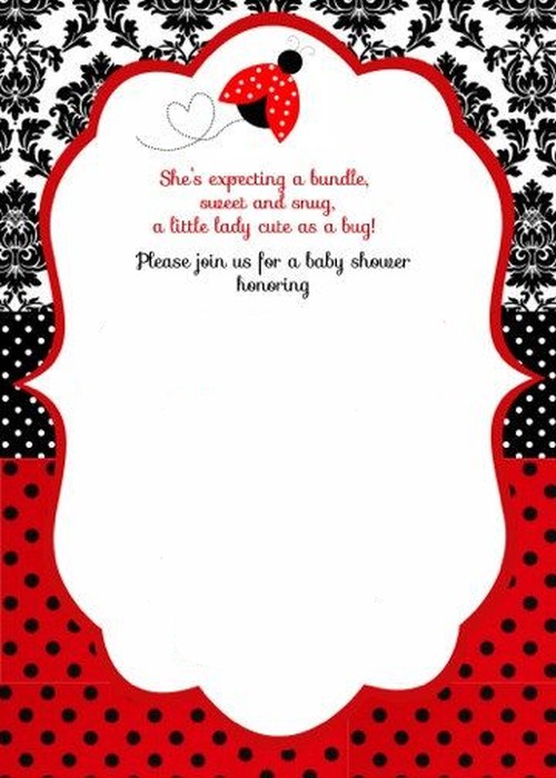 Ladybug Baby Shower Invitation Template 2 Invitations Online