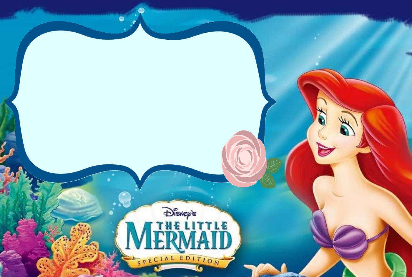 Little Mermaid Free Printable Invitation Templates