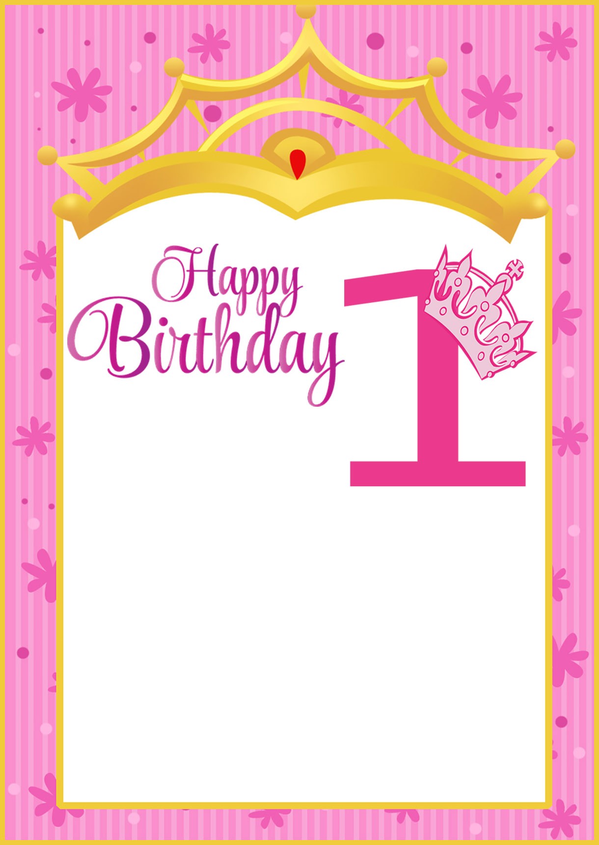 Free First Birthday Card Printable