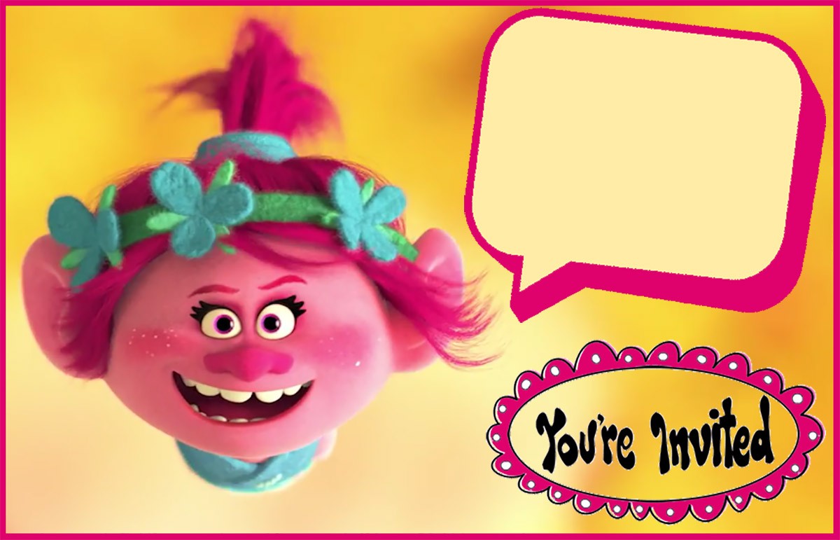 Free Printable Trolls Invitation Templates