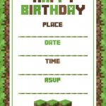 birthday invitation template - minecraft