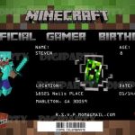 minecraft birthday invitation sample