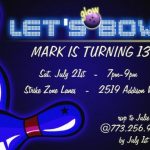 Bowling cosmic glow invitation