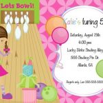 Girls Bowling Birthday Party Invitation
