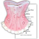 Pink Corset Lingerie Shower Invitations