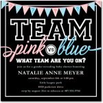 Team Pink vs Team Blue Gender reveal Invitation