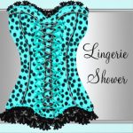 teal leopard corset lingerie shower invitation