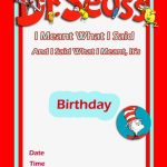 Dr Seuss Birthday Invitation free template 2
