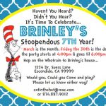 Dr Seuss Birthday Party Invitation