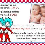 dr seuss twins birthday invitation sample