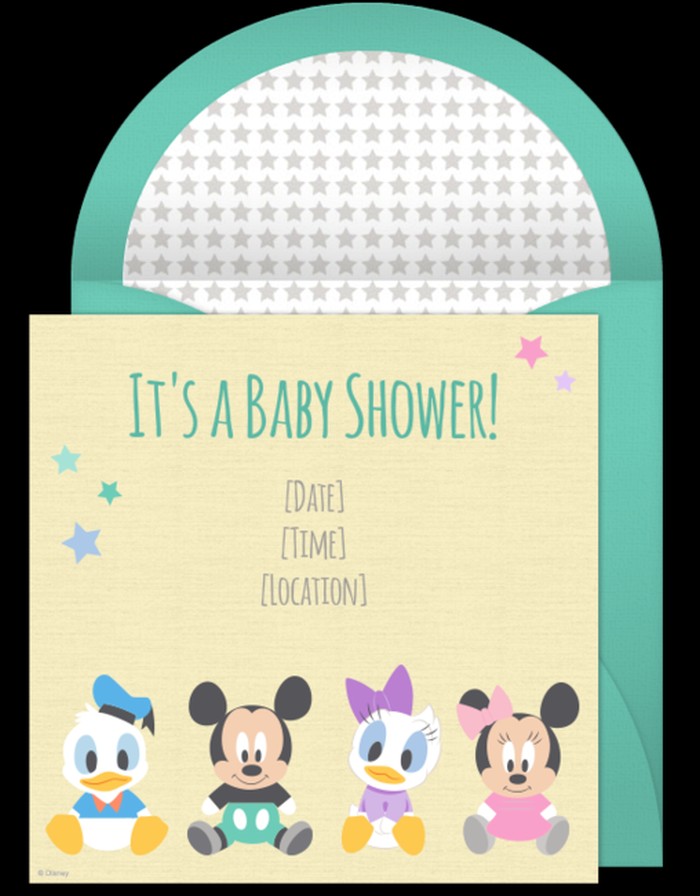 free online mickey mouse baby shower invitations