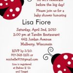 ladybug baby shower invitation sample