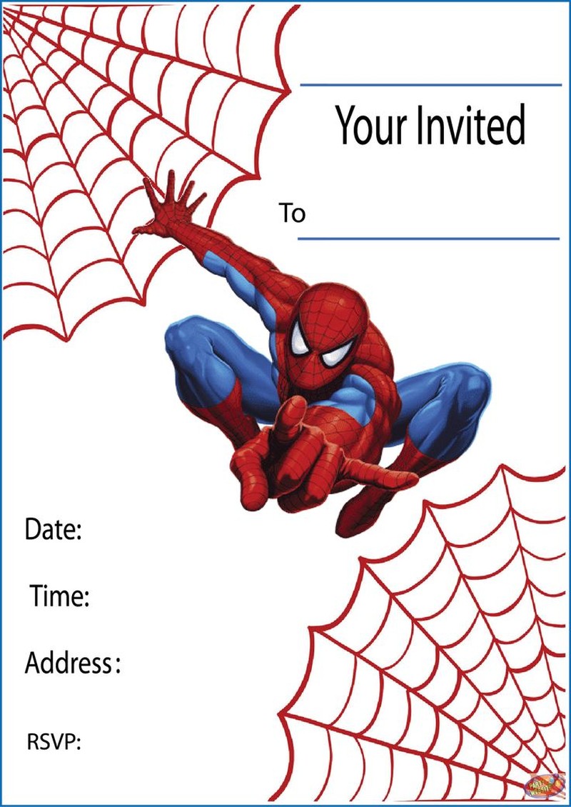 Impress your guests with these Spiderman birthday invitations
