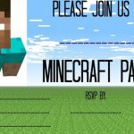 Free Minecraft party invitation template