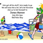 Funny going away invitation sample