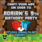 Minecraft birthday invitation sample