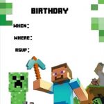 Minecraft birthday invitation template