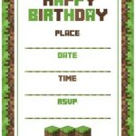 Minecraft birthday party invitation template