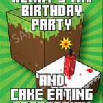 Minecraft party invitation sample