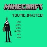 Minecraft party invitations