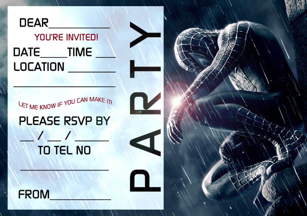 Free Spiderman Invitation Template
