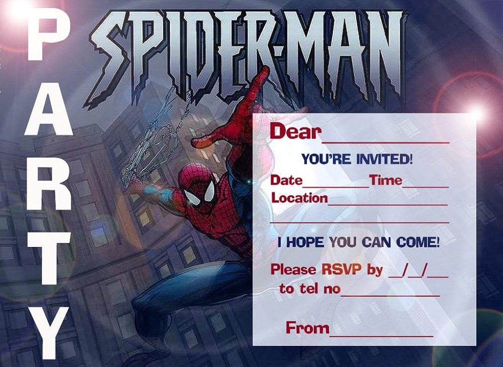 Spiderman Free Printable Invitation Templates Spiderman Free Printable Invitation Templates
