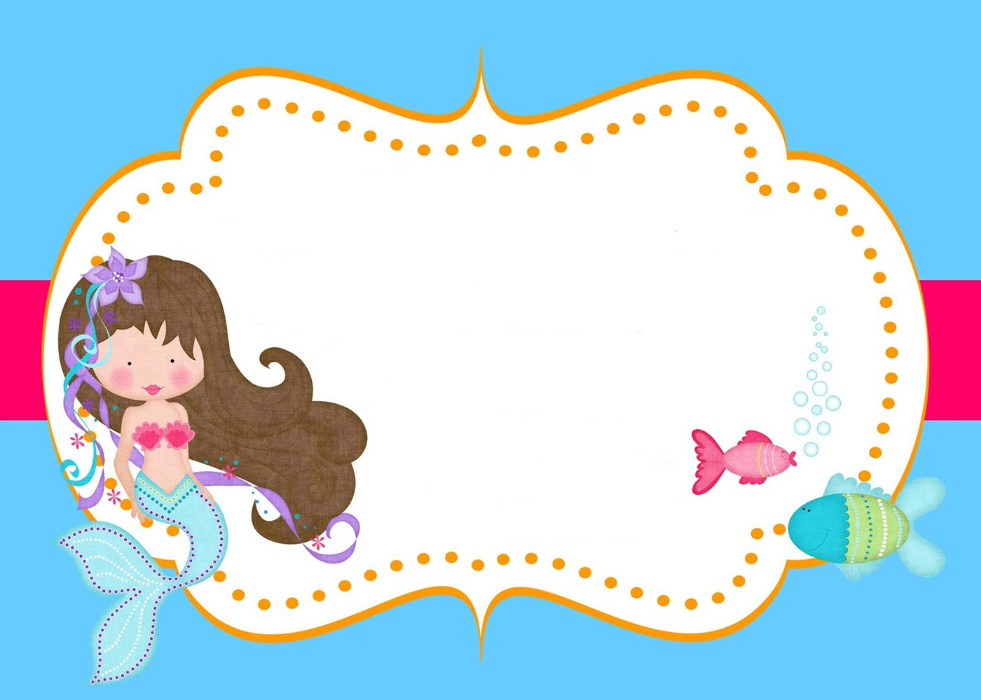 Little Mermaid Free Printable Invitation Templates | Invitations Online